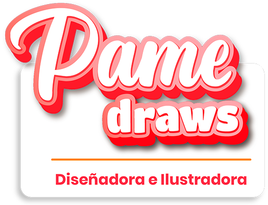 logo pame draws con fondo blanco